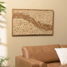 MACABANE - Décoration murale 120x70cm mosaïques n°2 en teck, cadre naturel