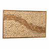 MACABANE - Décoration murale 120x70cm mosaïques n°2 en teck, cadre naturel