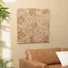 MACABANE - Décoration murale carrée 100x100cm mosaïques en teck - modèle 1