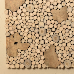 MACABANE - Décoration murale carrée 100x100cm mosaïques en teck - modèle 1