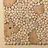 MACABANE - Décoration murale carrée 100x100cm mosaïques en teck - modèle 1