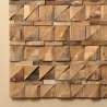 MACABANE - Décoration murale carrée 100x100cm motifs triangles en teck