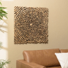 MACABANE - Décoration murale carrée 100x100cm branches de teck - modèle 1