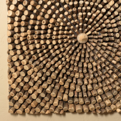 MACABANE - Décoration murale carrée 100x100cm branches de teck - modèle 1
