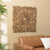 MACABANE - Décoration murale carrée 100x100cm branches de teck - modèle 2