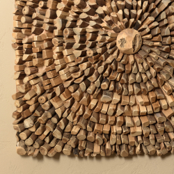 MACABANE - Décoration murale carrée 100x100cm branches de teck - modèle 2
