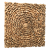 MACABANE - Décoration murale carrée 100x100cm branches de teck - modèle 2