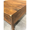 MACABANE - Table basse carrée 70x70cm en bois de manguier 2 tiroirs ajourés