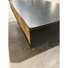 MACABANE - Table basse 2 tiroirs scandi Sapin marqueté pieds métal