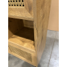 MACABANE - Buffet marron 3 niches 3 portes effet cannage pieds métal
