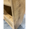 MACABANE - Buffet marron 3 niches 3 portes effet cannage pieds métal