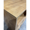 MACABANE - Buffet marron 3 niches 3 portes effet cannage pieds métal
