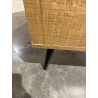 MACABANE - Buffet marron 3 niches 3 portes effet cannage pieds métal