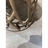 MACABNE - Table basse ovale 150x60cm aluminium doré piètement graphique
