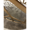 MACABNE - Table basse ovale 150x60cm aluminium doré piètement graphique