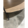 MACABANE - Table basse 2 plateaux forme ovoïde couleur mocha pieds métal