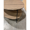 MACABANE - Table basse 2 plateaux forme ovoïde couleur mocha pieds métal
