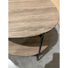 MACABANE - Table basse 2 plateaux forme ovoïde couleur mocha pieds métal