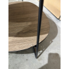 MACABANE - Table basse 2 plateaux forme ovoïde couleur mocha pieds métal