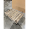 MACABANE - Table basse nature 2 tiroirs Teck - pieds épingles scandi