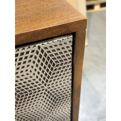 MACABANE - Buffet en bois de manguier 4 portes motifs ethniques