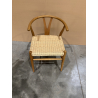 MACABANE - Chaise en bois de mahogany, dossier arrondi et assise en rotin