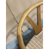 MACABANE - Chaise en bois de mahogany, dossier arrondi et assise en rotin