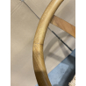MACABANE - Chaise en bois de mahogany, dossier arrondi et assise en rotin