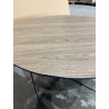 MACABANE - Table basse biseautée 70x70cm mocha pieds graphiques métal noir