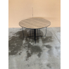 MACABANE - Table basse biseautée 70x70cm mocha pieds graphiques métal noir