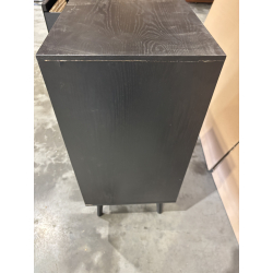 MACABANE - Buffet bois noir 2 tiroirs cannage 2 portes