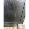 MACABANE - Buffet bois noir 2 tiroirs cannage 2 portes