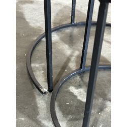 MACABANE - Set de 2 tables d'appoint rondes gigogne Teck recyclé Acacia