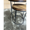 MACABANE - Set de 2 tables d'appoint rondes gigogne Teck recyclé Acacia