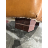 MACABANE - Fauteuil marron CHICAGO vintage cuir pieds bois