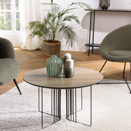 MACABANE - Table basse biseautée 70x70cm mocha