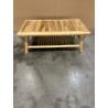 MACABANE - Table basse rect. BORNEO en branches de teck double plateau
