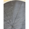 MACABANE - Table basse ovoïde plateau texturé noir mat pieds en fer noir