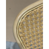 MACABANE - Lot de 2 chaises assise tissu taupe large dossier effet cannage