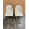 MACABANE - Lot de 2 chaises tissu écru