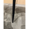 MACABANE - Table d’appoint ovoïde plateau texturé noir mat pieds fer noir