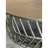 MACABANE - Table basse ronde 89x89cm aluminium doré piètement graphique