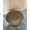 MACABANE - Table basse ronde 89x89cm aluminium doré piètement graphique