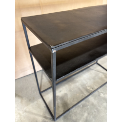 MACABANE - Console 100x35cm aluminium noir pieds métal