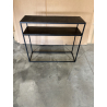 MACABANE - Console 100x35cm aluminium noir pieds métal