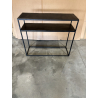 MACABANE - Console 100x35cm aluminium noir pieds métal