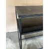 MACABANE - Console 100x35cm aluminium noir pieds métal