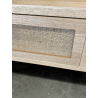 MACABANE - Table basse 2 tiroirs toile de jute pieds métal doré