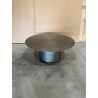 MACABANE - Table basse ronde 80x80cm fer noir et bordure dorée