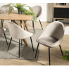 MACABANE - Lot de 2 chaises velours chamois pieds métal
